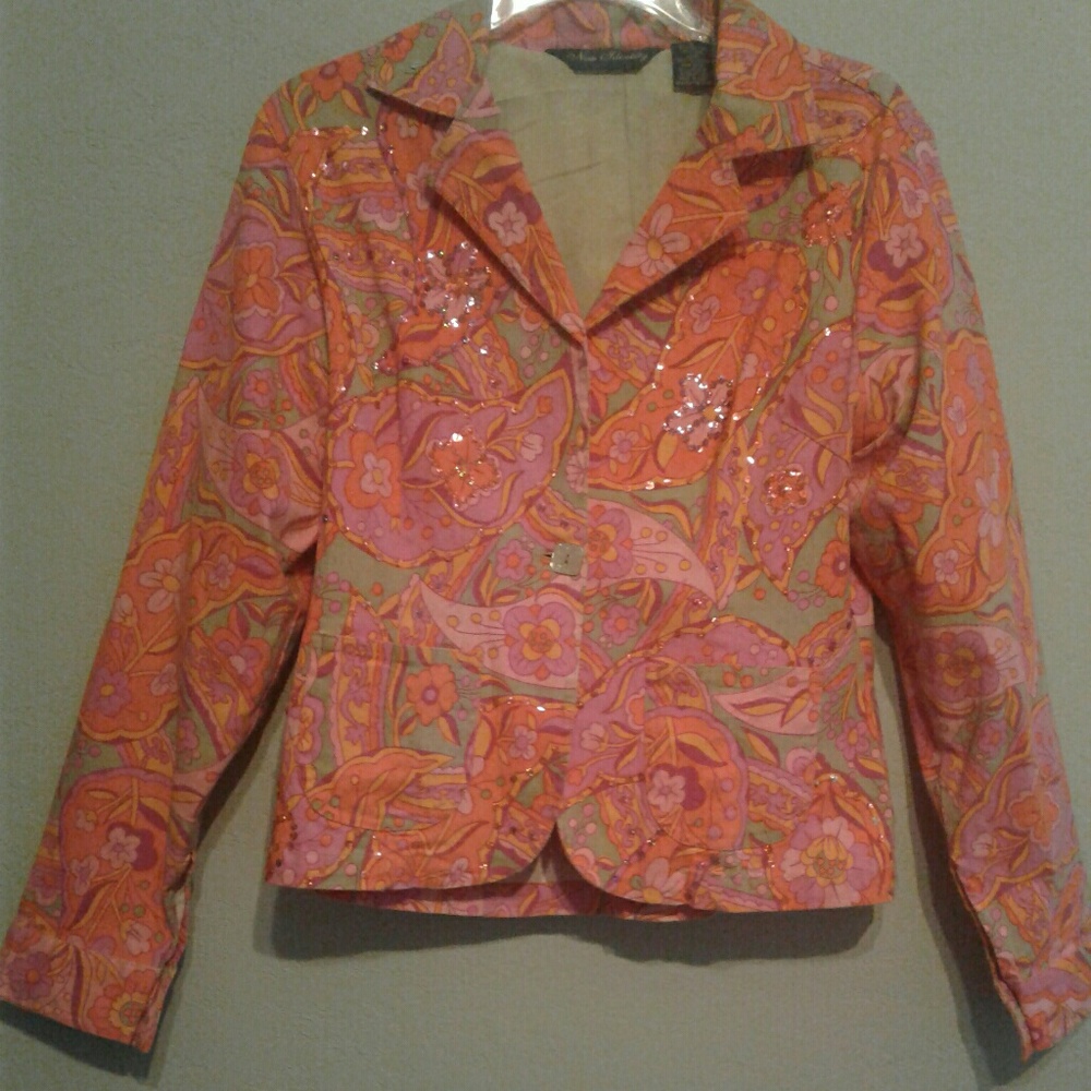 Orange Multi Colored Jacket - Picture 3 of 5